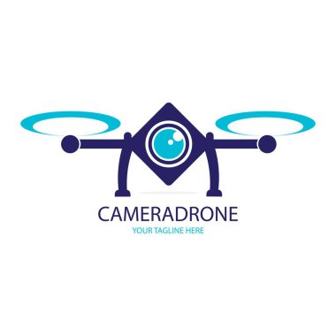 kamera drone illüstrasyon logo vektör tasarımı