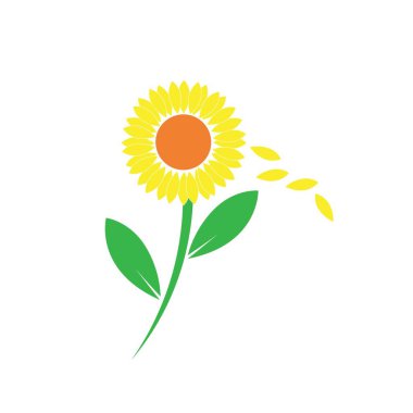 güneş çiçeği illüstrasyon logo vektörü