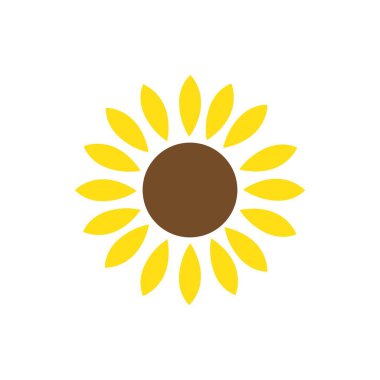 güneş çiçeği illüstrasyon logo vektörü