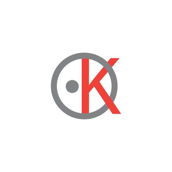 initial ok icon logo vector