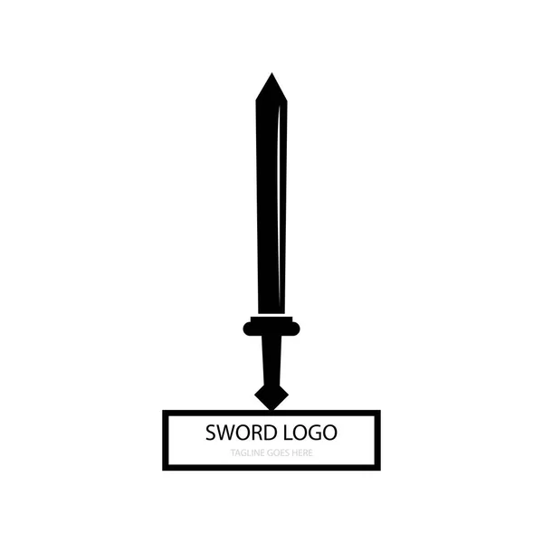 Espada Ícone Logotipo Vetor — Vetor de Stock