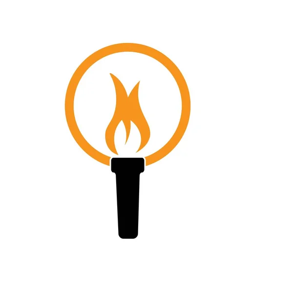 Torch Fire Icon Logo Vector — Stock Vector