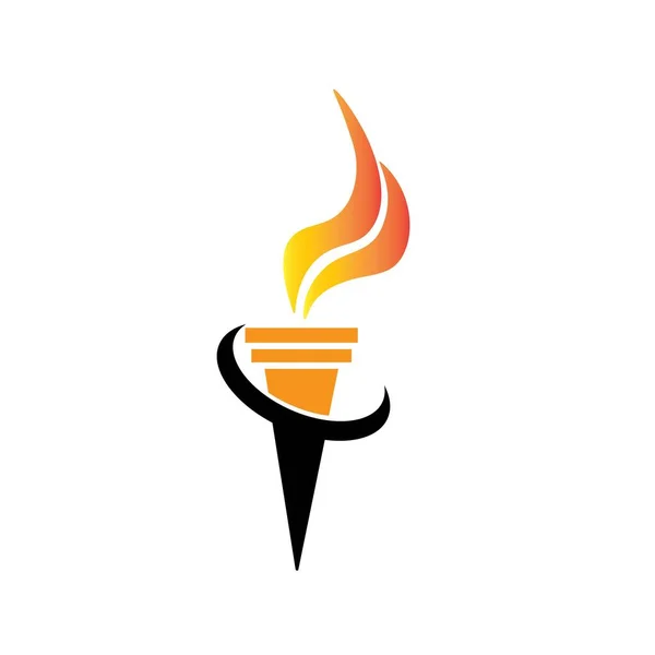 Torch Fire Icon Logo Vector — Stock Vector