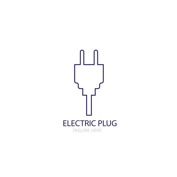 Elektrische Stecker Symbol Logo Vektor — Stockvektor