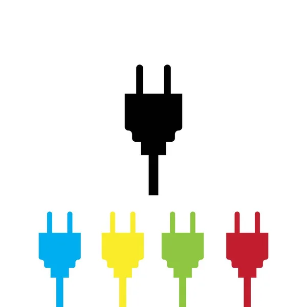 Elektrisk Plugg Ikon Logotyp Vektor — Stock vektor