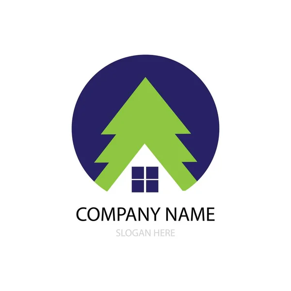 Cedar Tree Icon Logo Vector — Stock Vector