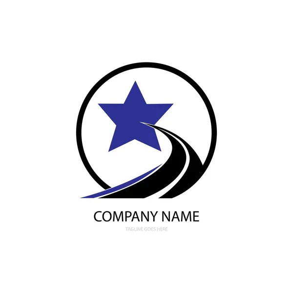 Estrada Caminho Ícone Logotipo Vetor — Vetor de Stock