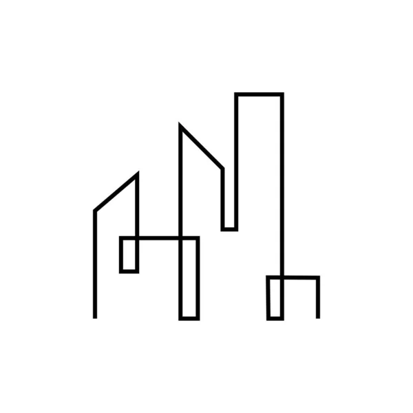 Ciudad Skyline Icono Logo Vector — Archivo Imágenes Vectoriales