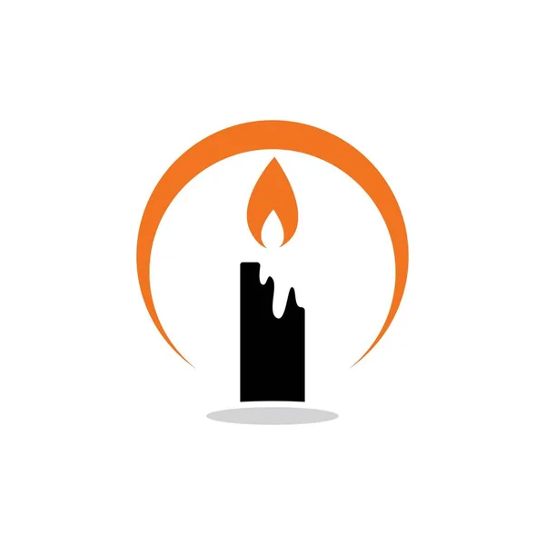 Candle Icon Logo Vector — Stock Vector