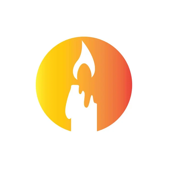 Candle Icon Logo Vector — Stock Vector