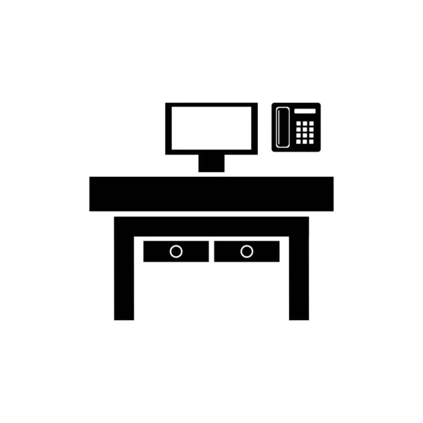 Table Affaires Icône Logo Vecteur — Image vectorielle