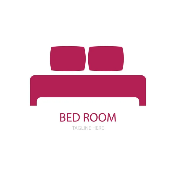 Yatak Odası Simgesi Logo Vektörü — Stok Vektör