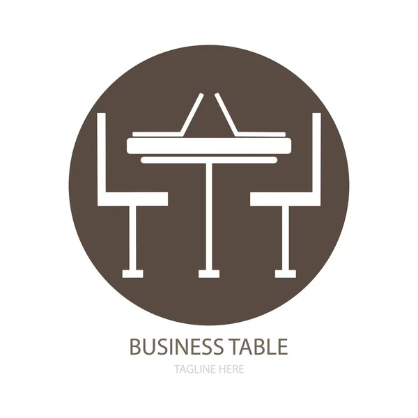 Table Affaires Icône Logo Vecteur — Image vectorielle