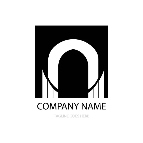 Vecteur Logo Porte Noir Blanc — Image vectorielle