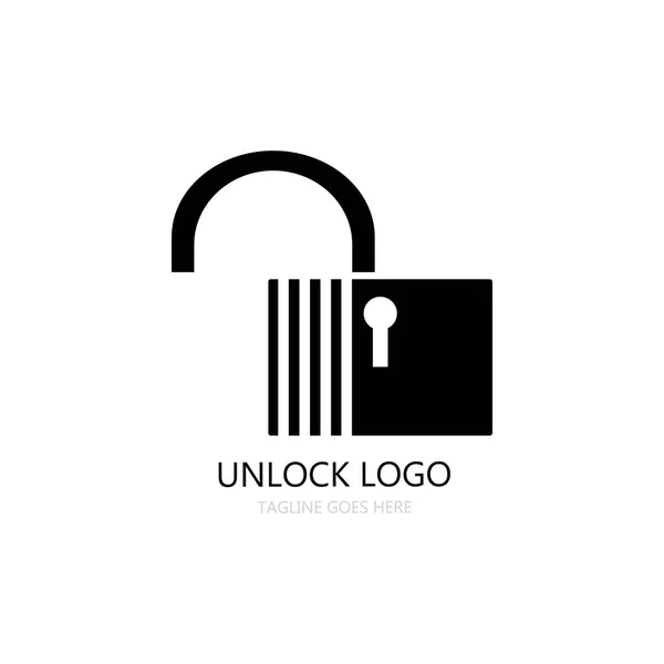 Unlock Padlock Logo Vector — Stock Vector