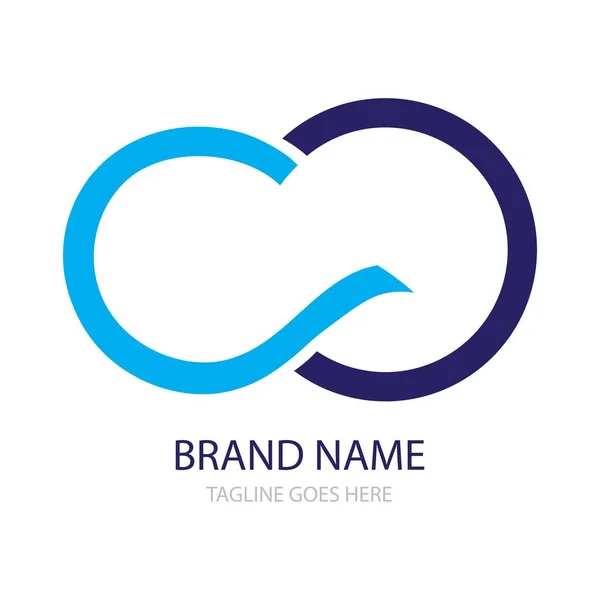 Blauw Infinity Pictogram Logo Vector — Stockvector