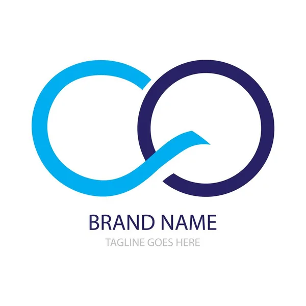 Bleu Infini Icône Logo Vecteur — Image vectorielle