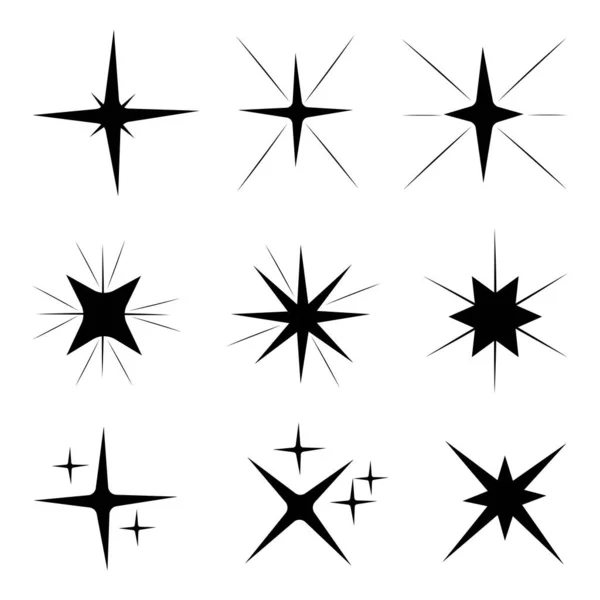 stock vector set of sparkle light star illustration logo vector