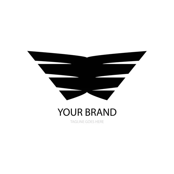 Black Wing Illustration Logo Vector — Stock Vector
