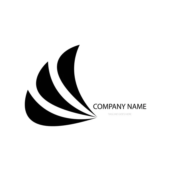 Ala Nera Illustrazione Logo Vettore — Vettoriale Stock