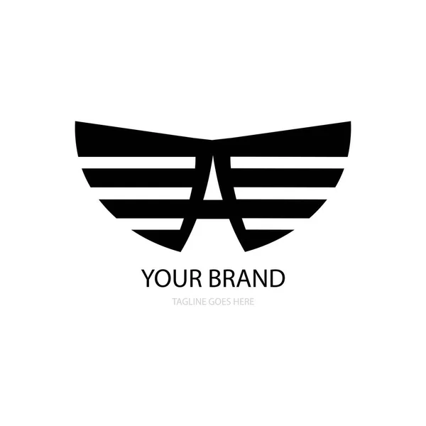 Carta Uma Asa Ilustração Logotipo Vetor — Vetor de Stock