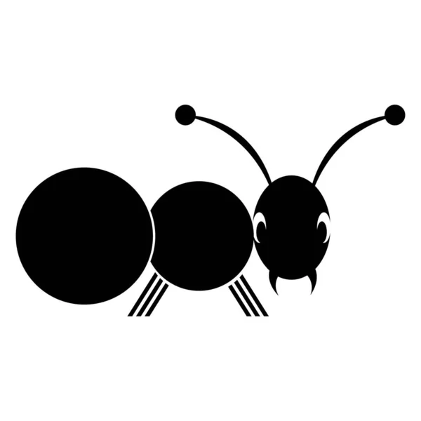 Black White Ant Logo Vector — Stock Vector