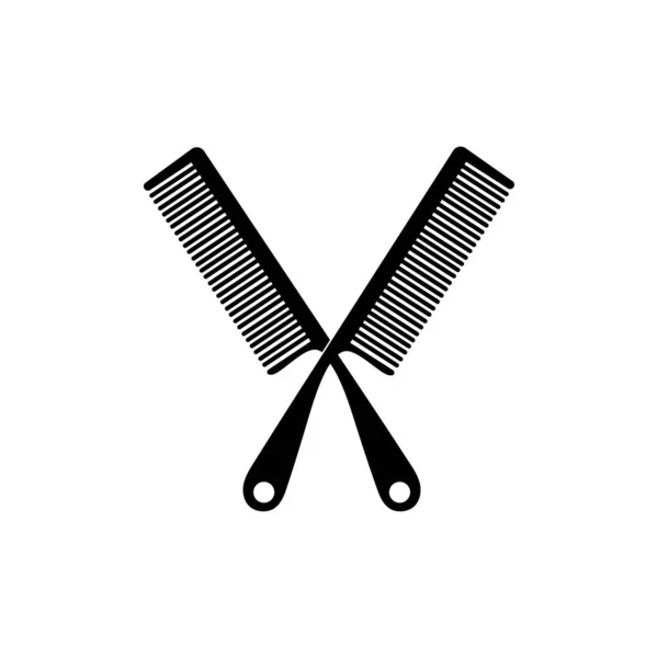 Negro Peine Ilustración Logo Vector — Vector de stock