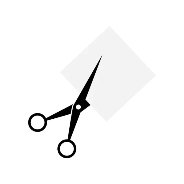 Scissors Paper Illustration Logo Vector — Stock Vector