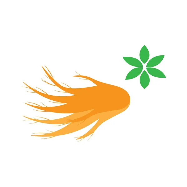 Raiz Vetor Logotipo Ilustração Ginseng —  Vetores de Stock