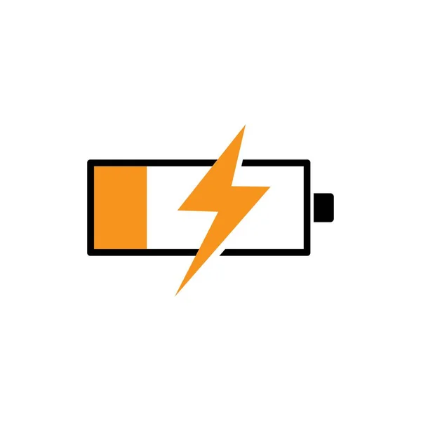 Ícone Ilustração Bateria Vetor Logotipo —  Vetores de Stock