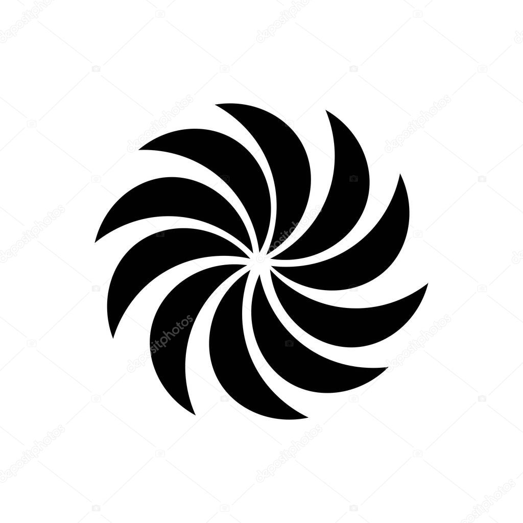 Black vortex illustration logo vector