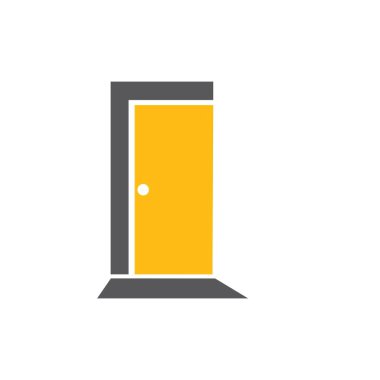 kapı kapatma illüstrasyon logo vektörü