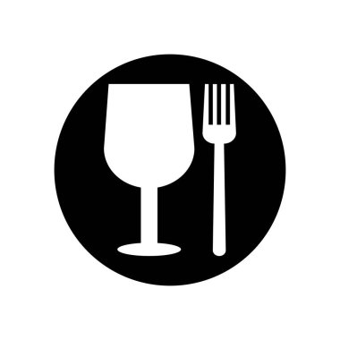 cam ve çatal illüstrasyon logo vektörü