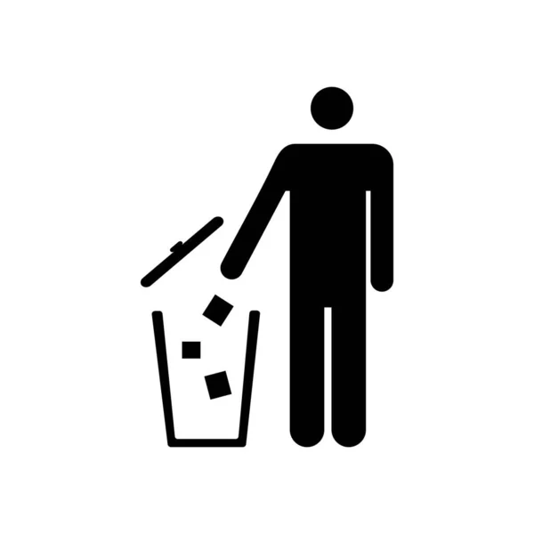 Vetor Logotipo Ícone Ilustração Lixo — Vetor de Stock