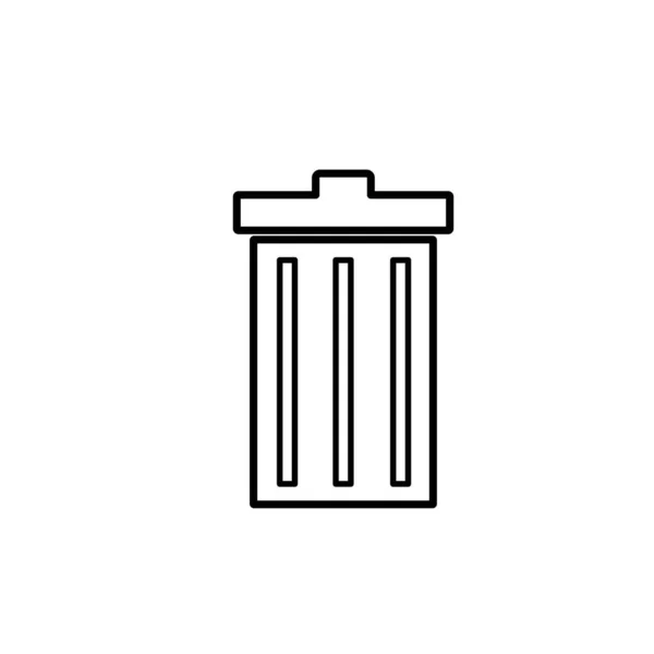 Poubelle Illustration Icône Logo Vecteur — Image vectorielle