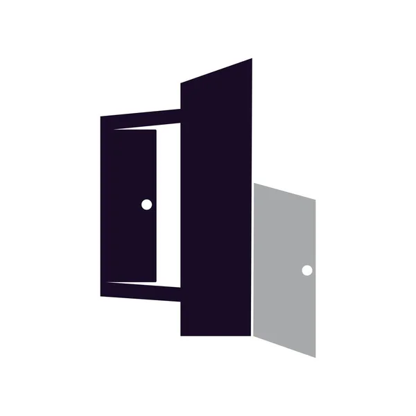 Pintu Terbuka Vektor Logo Ilustrasi - Stok Vektor