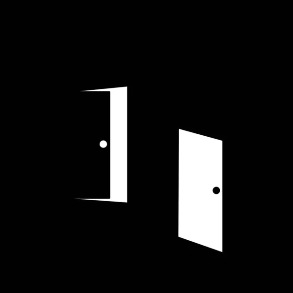 Porte Vecteur Illustration Ouvert Fermé — Image vectorielle