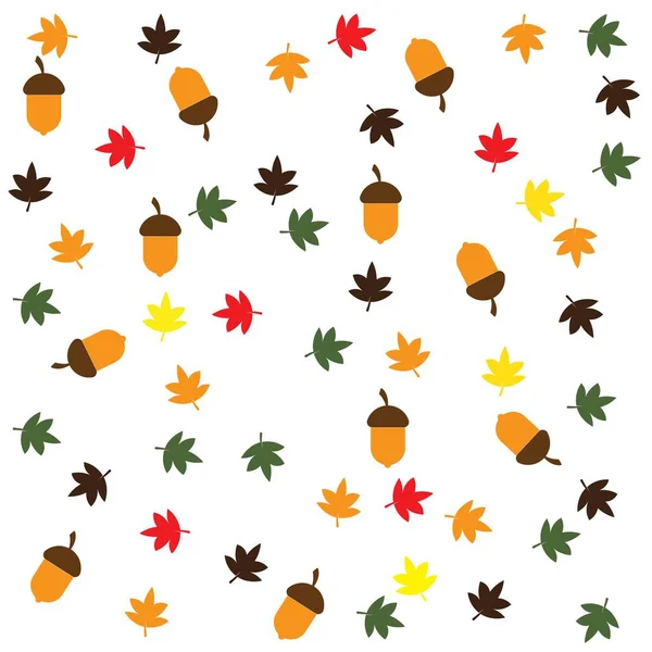Acorn Oak Leaf Illustration Logo Vector — Stock Vector