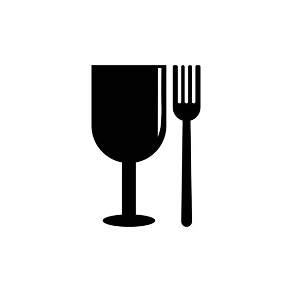 Glass Fork Illustration Logo Vector — Stock Vector