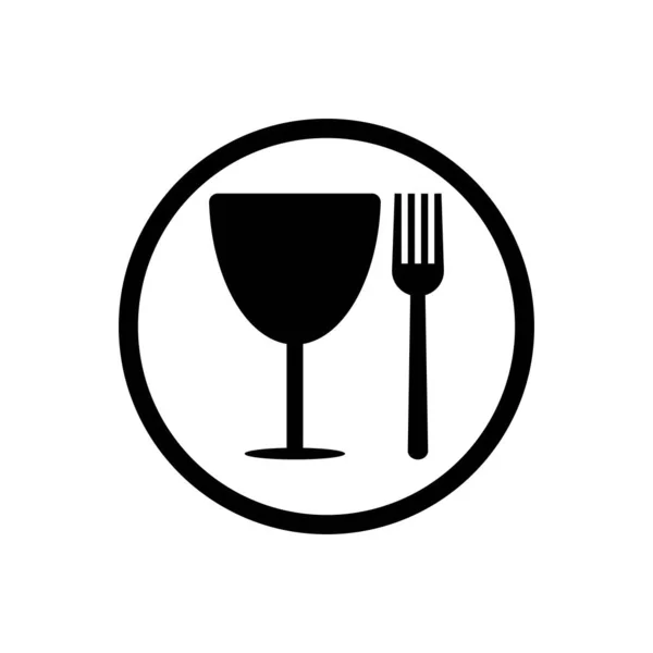 Скляна Виделка Ілюстрація Логотипу — стоковий вектор