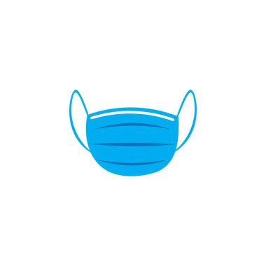 tıbbi maske illüstrasyon logo vektörü