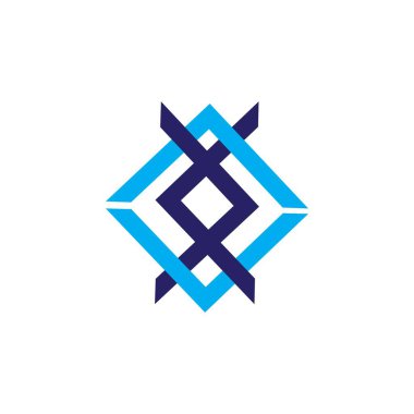 iş kurumsal küp ve zincir illüstrasyon logo vektörü