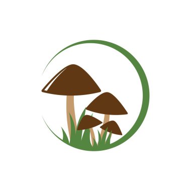 mantar illüstrasyon logo vektör tasarımı 