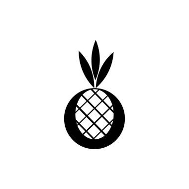 ananas illüstrasyon logo vektör tasarımı