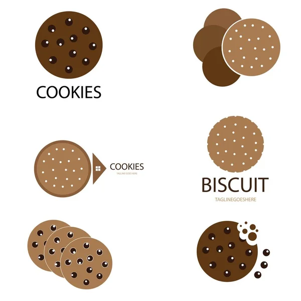 Cookies Biscuit Illustration Icon Logo Vector — Stock Vector