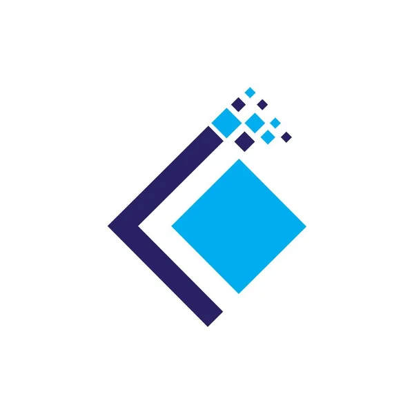 Desenho Vetor Logotipo Ilustração Digital Cubo — Vetor de Stock