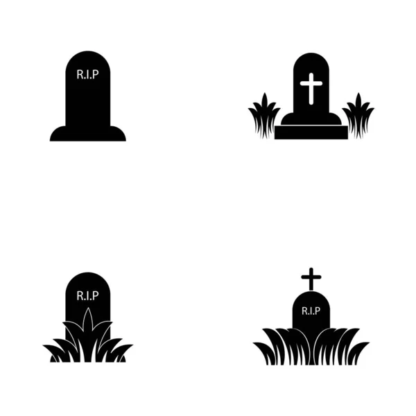 Вектор Логотипа Иконки Надгробием — стоковый вектор