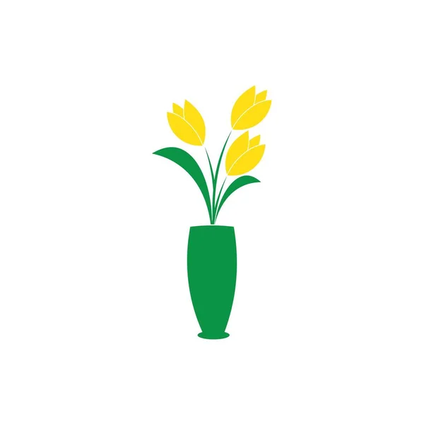 Tulipan Kwiat Ikona Logo Wektor Darmo — Wektor stockowy