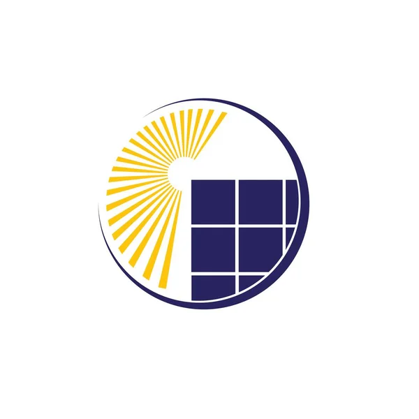 Energía Solar Icono Ilustración Logo Vector Diseño — Archivo Imágenes Vectoriales