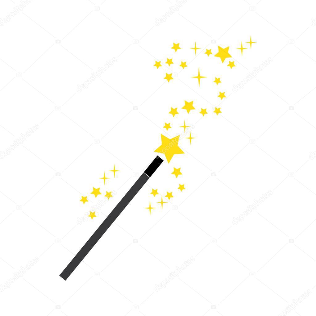 Wand magic illustration icon logo vector